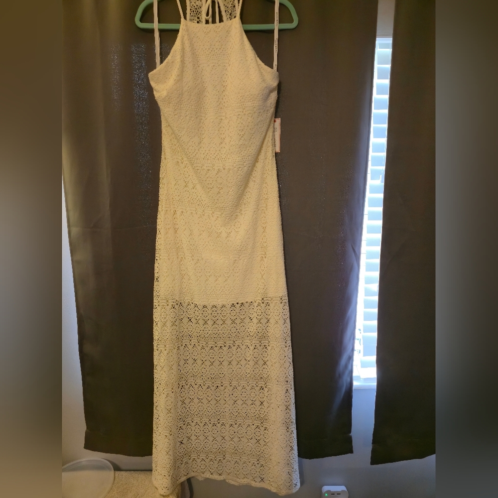 Bisou Bisou Cream Lace Maxi Dress
